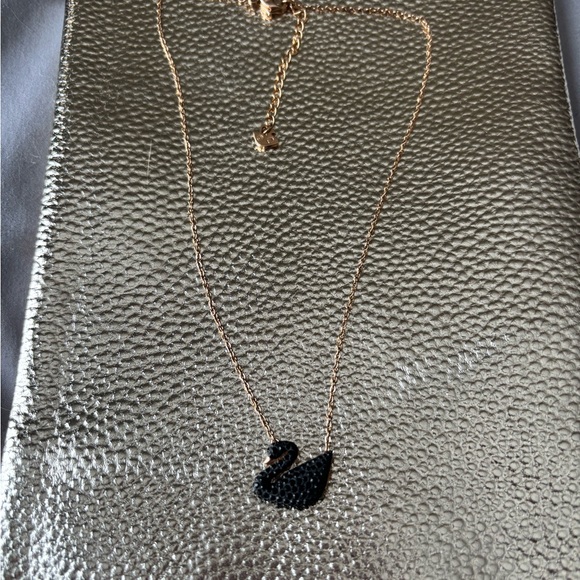 Swarovski Jewelry - Swarovski rose gold black swan
